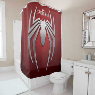 Marvel's Spider-Man   Metal Spider Emblem Shower Curtain