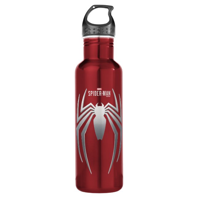 Marvel's Spider-Man | Metal Spider Emblem Stainless Steel Water Bottle (Front)