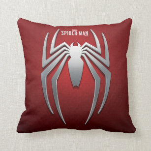 Marvel's Spider-Man   Metal Spider Emblem Throw Pillow