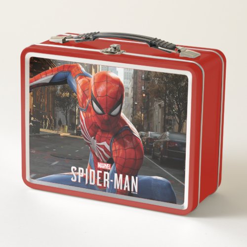 Marvels Spider_Man  Three Point Landing Metal Lunch Box