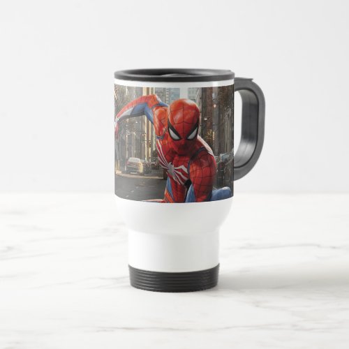 Marvels Spider_Man  Three Point Landing Travel Mug