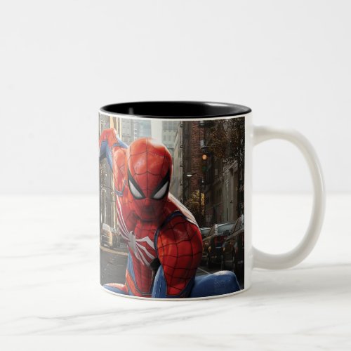 Marvels Spider_Man  Three Point Landing Two_Tone Coffee Mug