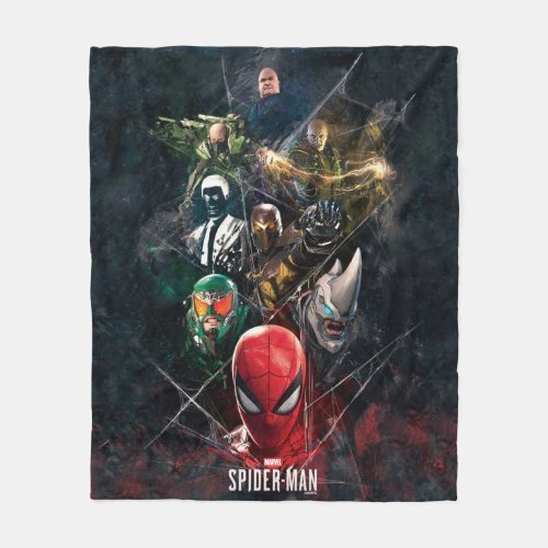 Marvels Spider_Man  Villain Collage Fleece Blanket