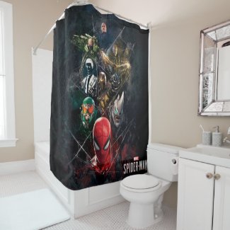 Marvel's Spider-Man | Villain Collage Shower Curtain