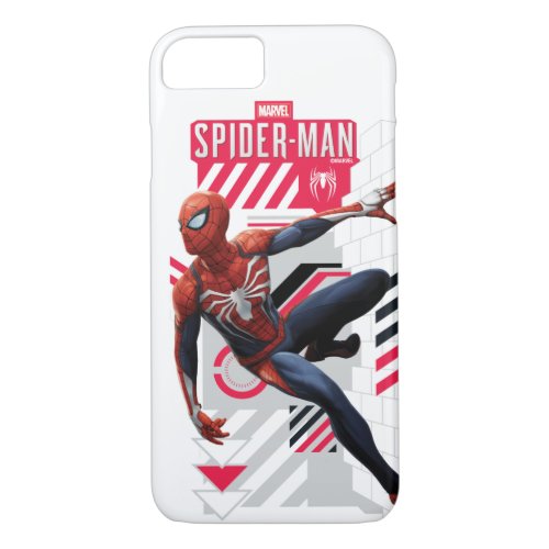 Marvels Spider_Man  Wall Crawl Name Graphic iPhone 87 Case