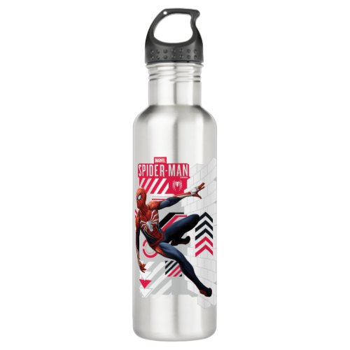Marvels Spider_Man  Wall Crawl Name Graphic Stainless Steel Water Bottle