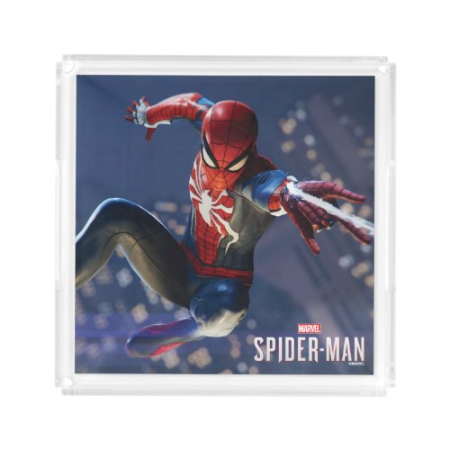Marvels Spider_Man  Web Shooting Through city Acrylic Tray
