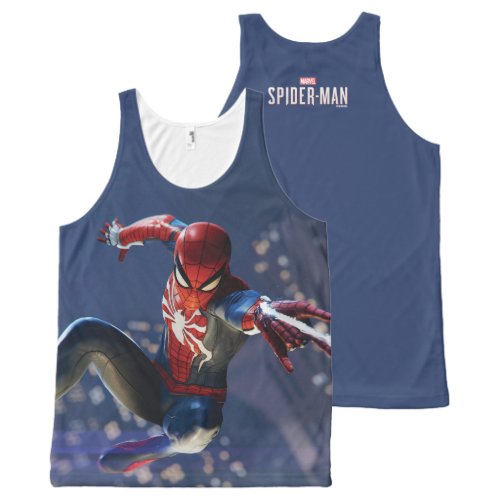 Marvels Spider_Man  Web Shooting Through city All_Over_Print Tank Top