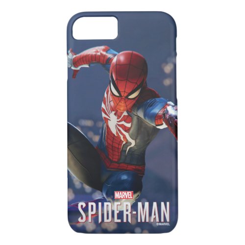 Marvels Spider_Man  Web Shooting Through city iPhone 87 Case