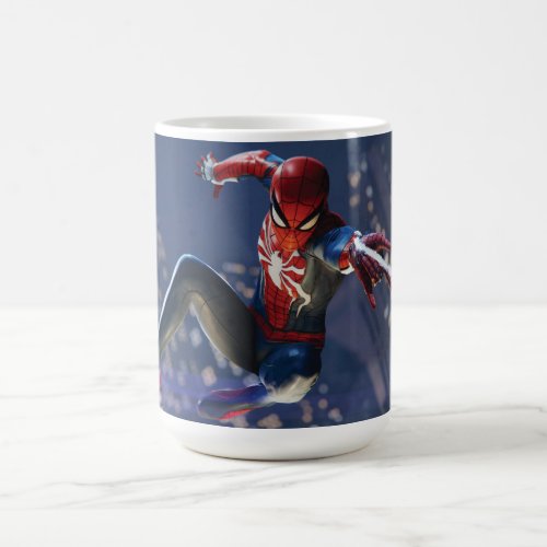 Marvels Spider_Man  Web Shooting Through city Coffee Mug