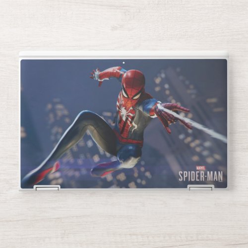 Marvels Spider_Man  Web Shooting Through city HP Laptop Skin