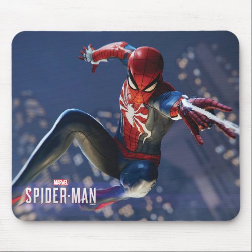 Marvels Spider_Man  Web Shooting Through city Mouse Pad