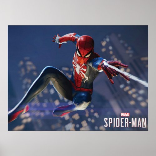 Marvels Spider_Man  Web Shooting Through city Poster