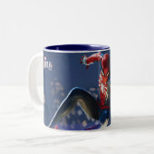 Marvel's Spider-Man | Web Shooting Through city Two-Tone Coffee Mug (Front Left)