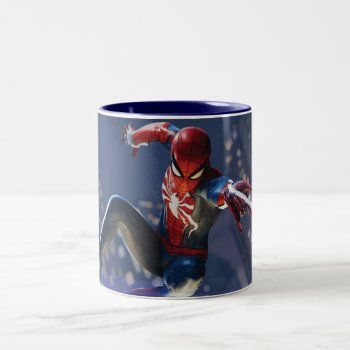 Marvel's Spider-man | Web Shooting Through City Two-tone Coffee Mug by spidermanclassics at Zazzle