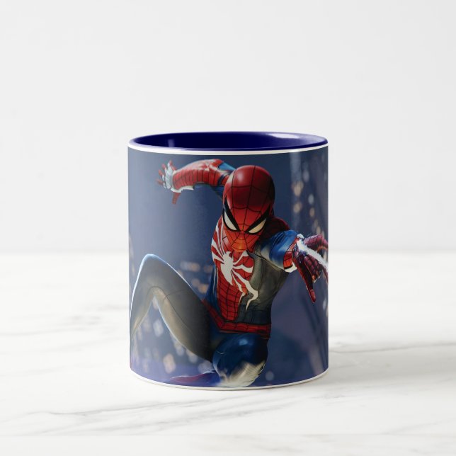 Marvel's Spider-Man | Web Shooting Through city Two-Tone Coffee Mug (Center)