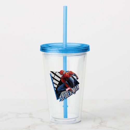 Marvels Spider_Man  Web Swing Name Graphic Acrylic Tumbler