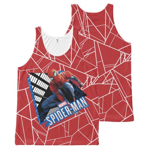 Marvels Spider_Man  Web Swing Name Graphic All_Over_Print Tank Top