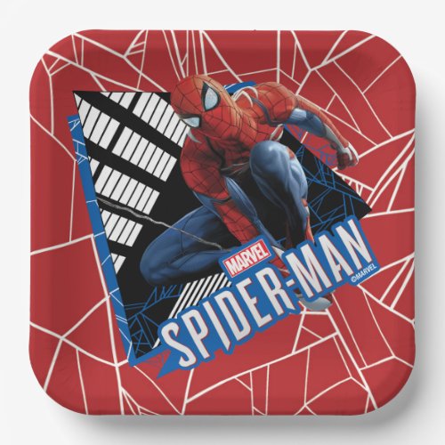 Marvels Spider_Man  Web Swing Name Graphic Paper Plates