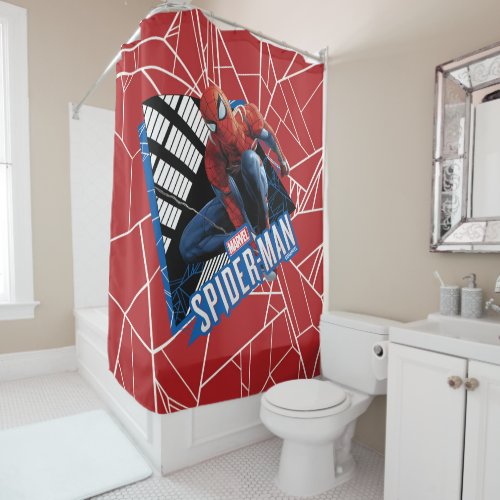 Marvels Spider_Man  Web Swing Name Graphic Shower Curtain
