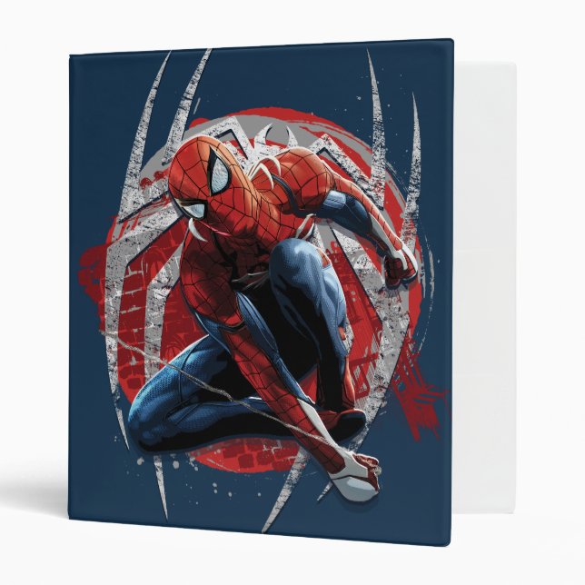 Marvel's Spider-Man | Web Swing Street Art Graphic 3 Ring Binder (Front/Inside)
