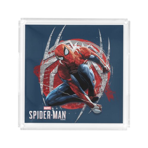 Marvels Spider_Man  Web Swing Street Art Graphic Acrylic Tray