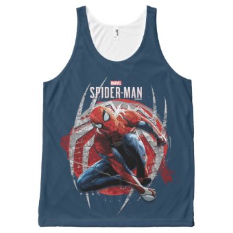Marvel's Spider-Man | Web Swing Street Art Graphic All-Over-Print Tank Top | Zazzle