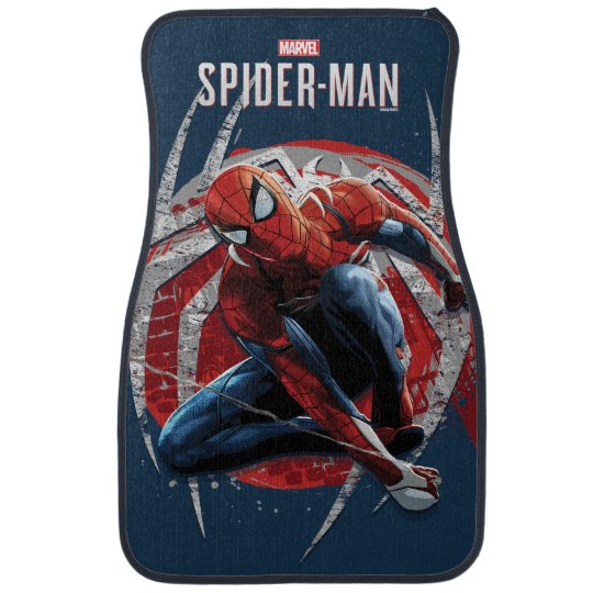 Marvel S Spider Man Web Swing Street Art Graphic Car Floor Mat
