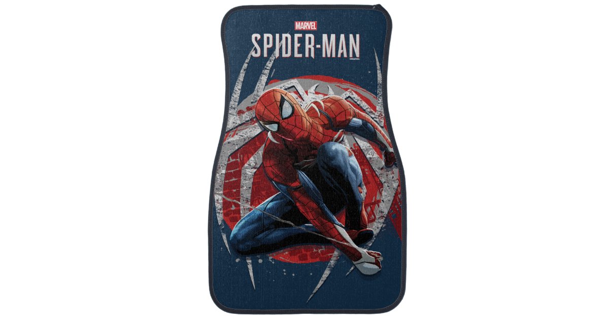 Marvel S Spider Man Web Swing Street Art Graphic Car Floor Mat