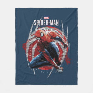 Marvel's Spider-Man Web Swing Street Art Graphic Fleece Blanket