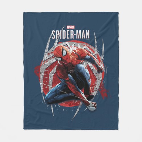 Marvels Spider_Man  Web Swing Street Art Graphic Fleece Blanket
