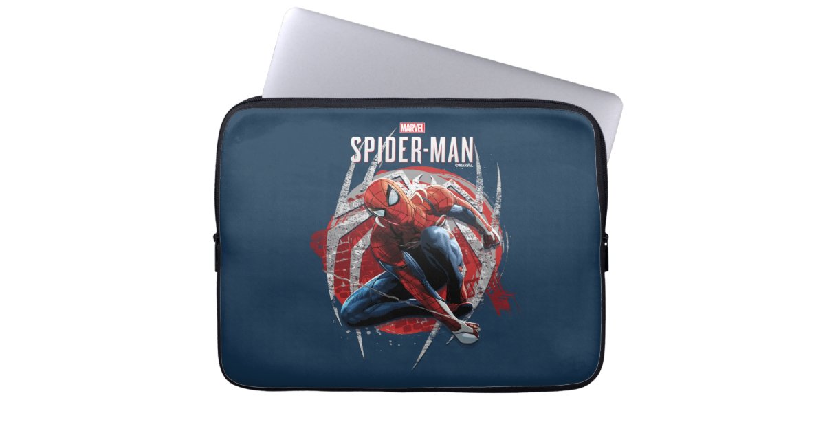 Marvel S Spider Man Web Swing Street Art Graphic Laptop Sleeve