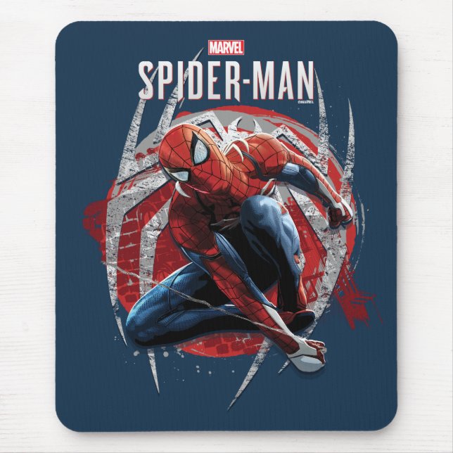Marvel's Spider-Man | Web Swing Street Art Graphic Mouse Pad (Front)