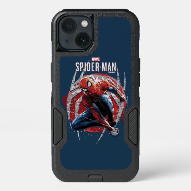 Marvel's Spider-Man | Web Swing Street Art Graphic Otterbox iPhone Case (Back)