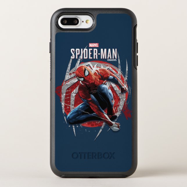 Marvel's Spider-Man | Web Swing Street Art Graphic Otterbox iPhone Case (Back)