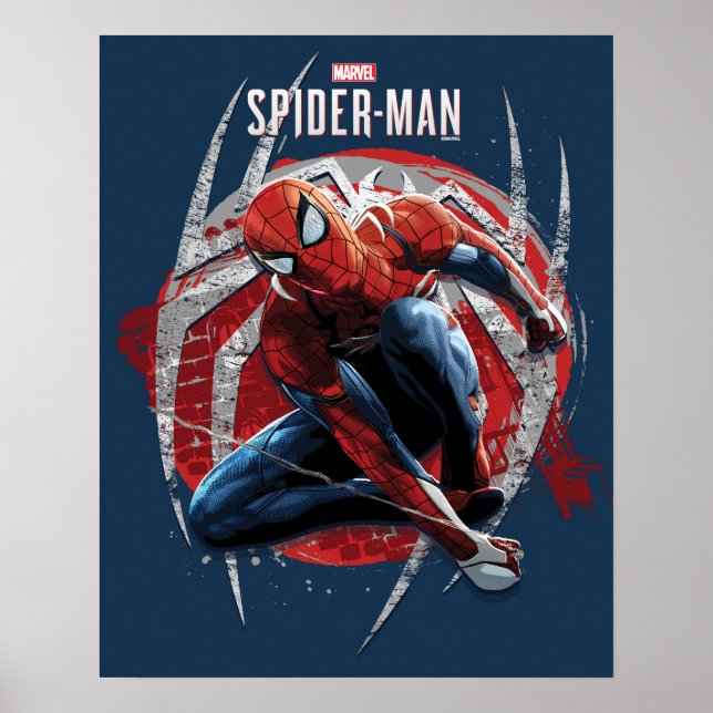 Marvel's Spider-Man | Web Swing Street Art Graphic Poster (Front)