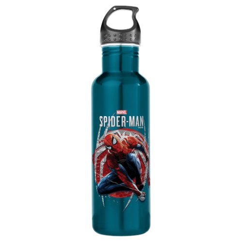 Marvels Spider_Man  Web Swing Street Art Graphic Stainless Steel Water Bottle