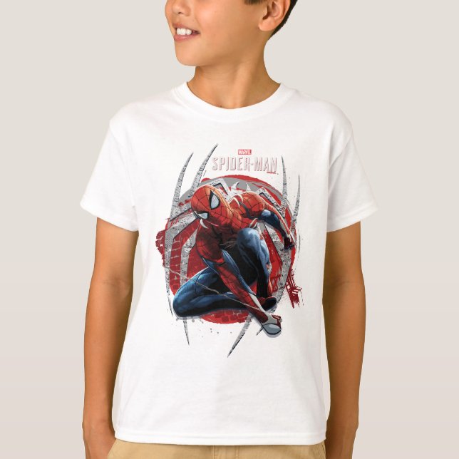 Marvel's Spider-Man | Web Swing Street Art Graphic T-Shirt (Front)
