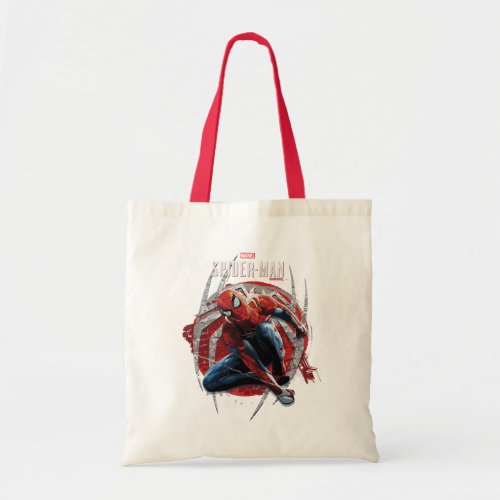 Marvels Spider_Man  Web Swing Street Art Graphic Tote Bag