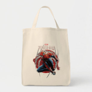 Marvel's Spider-Man Web Swing Street Art Graphic Tote Bag