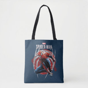 Marvel's Spider-Man Web Swing Street Art Graphic Tote Bag