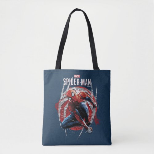 Marvels Spider_Man  Web Swing Street Art Graphic Tote Bag