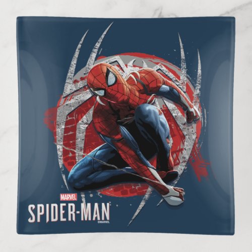 Marvels Spider_Man  Web Swing Street Art Graphic Trinket Tray