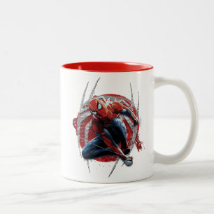 Marvel's Spider-Man Web Swing Street Art Graphic Two-Tone Coffee Mug