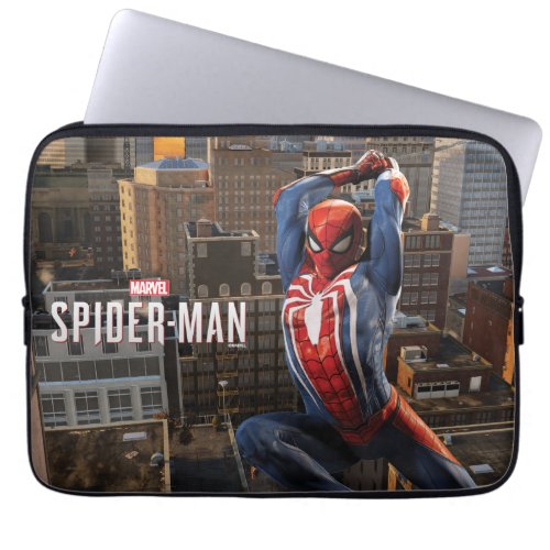 Marvels Spider_Man  Web Swinging Pose Laptop Sleeve
