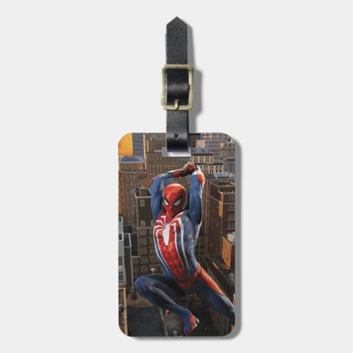 Marvels Spider_Man  Web Swinging Pose Luggage Tag