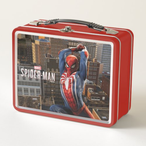 Marvels Spider_Man  Web Swinging Pose Metal Lunch Box