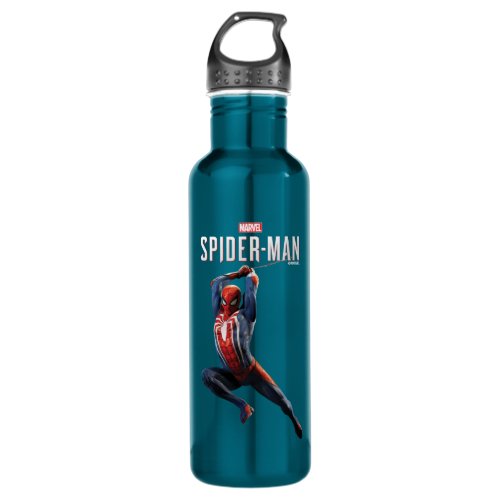 Marvels Spider_Man  Web Swinging Pose Stainless Steel Water Bottle