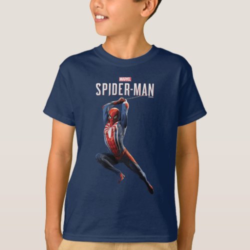 Marvels Spider_Man  Web Swinging Pose T_Shirt