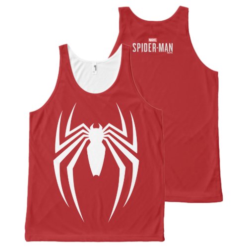 Marvels Spider_Man  White Spider Emblem All_Over_Print Tank Top